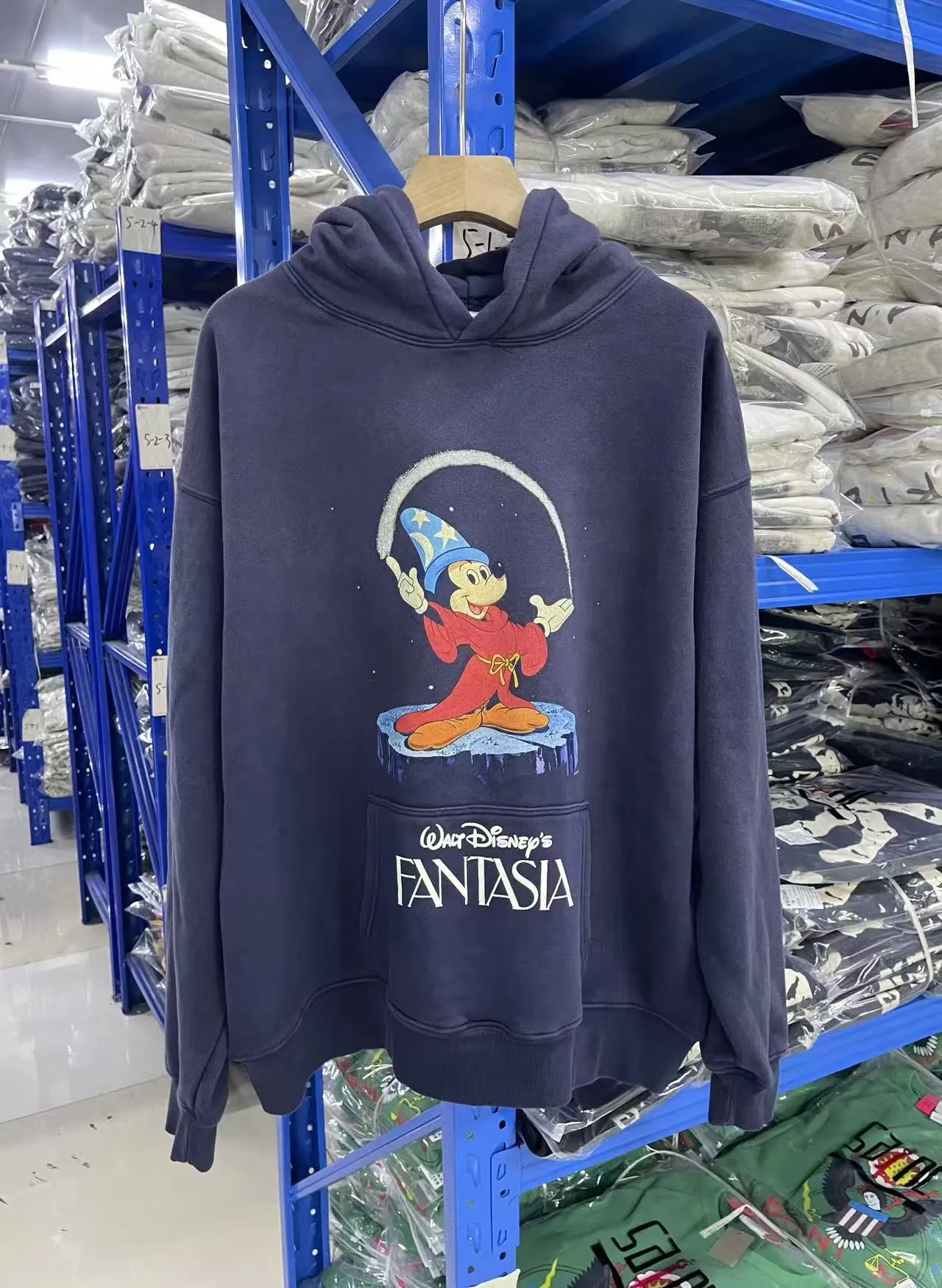 In stock ST1043 style washed blue P280 Saint Michael 25SS "FANTASIA" Mickey co-branded washed and distressed hoodie sweatshirt size S-M-L-XL
